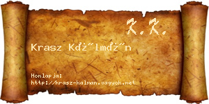 Krasz Kálmán névjegykártya